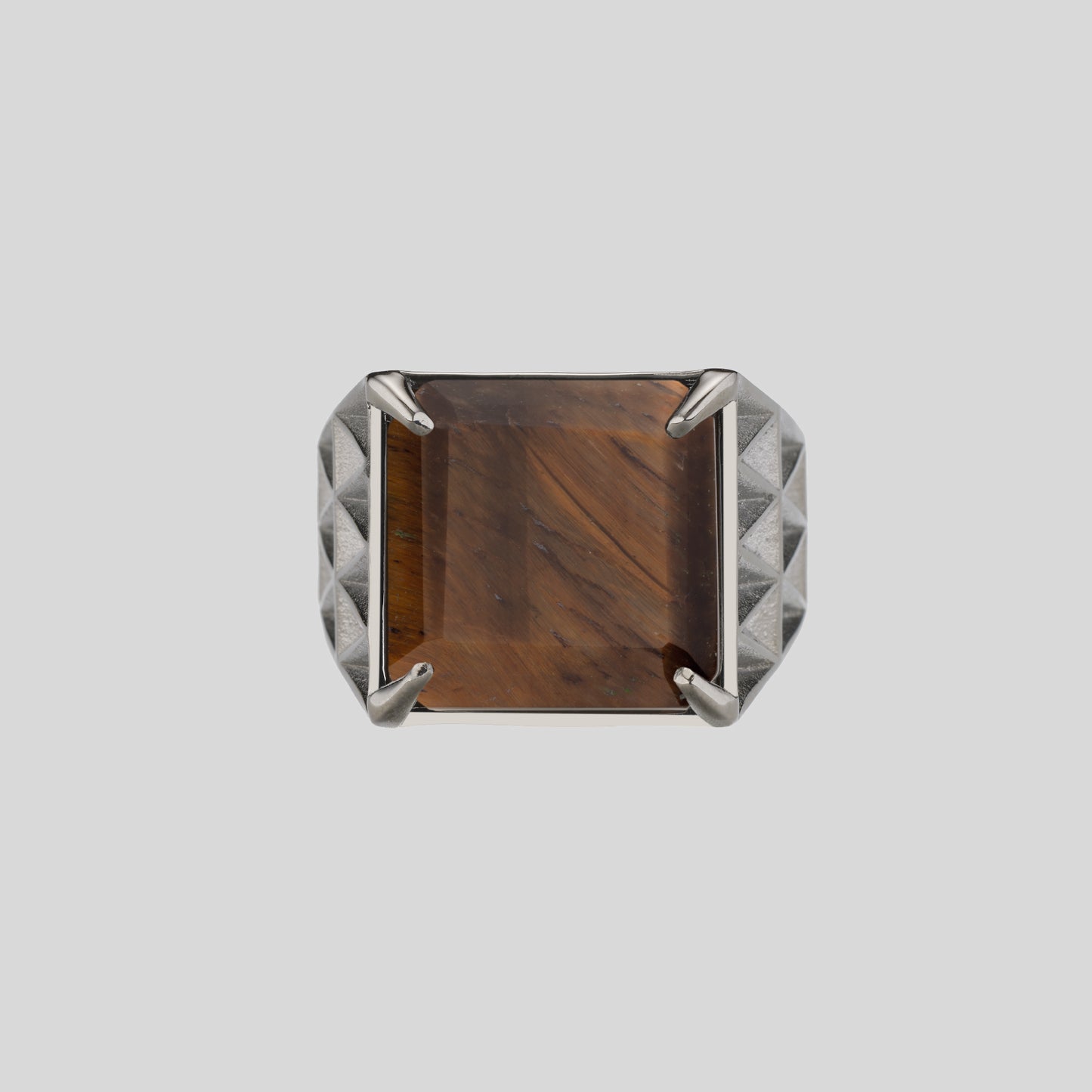 Anello V Prisma Square Occhio di Tigre
