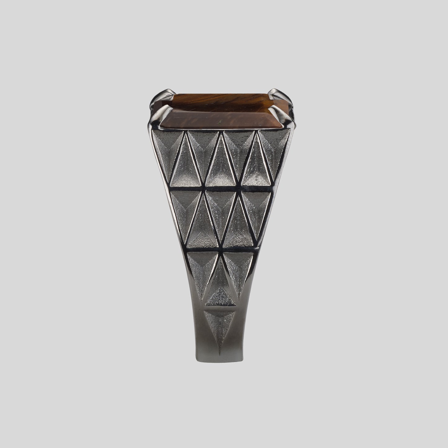 Anello V Prisma Square Occhio di Tigre