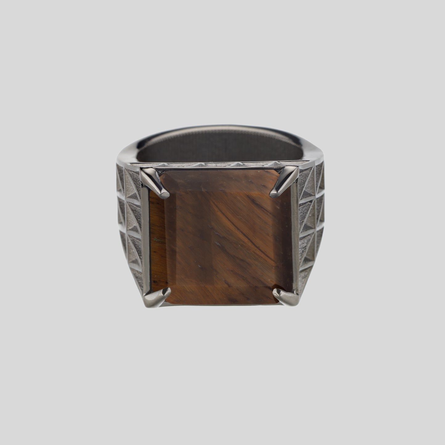 Anello V Prisma Square Occhio di Tigre