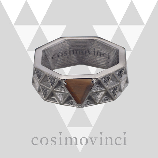 Anello V Prisma Octagon Occhio di Tigre