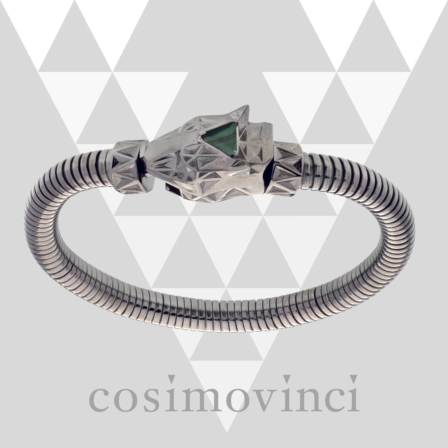 Bracciale V Prisma Pardàlide Tubogas Malachite