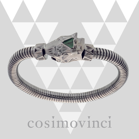 Bracciale V Prisma Pardàlide Tubogas Malachite